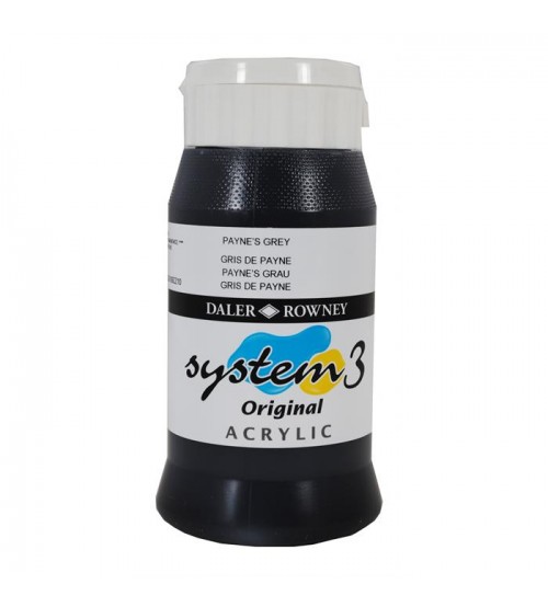 Daler Rowney System3 500 ml Akrilik Boya 065 Payne's Grey 